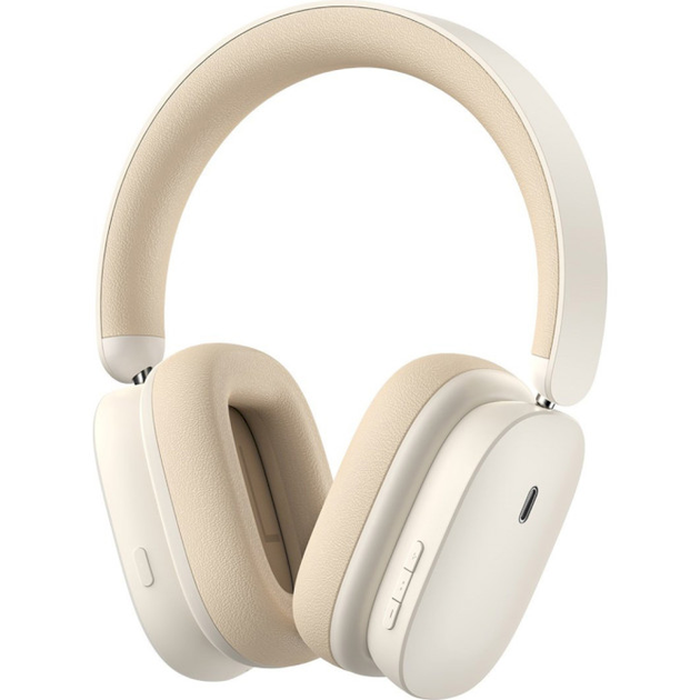 Наушники Baseus Bowie H1 Noise-Cancelling Wireless Headphones Rice White - Фото 1 Наушники Baseus Bowie H1 Noise-Cancelling Wireless Headphones Rice White - изображение 1