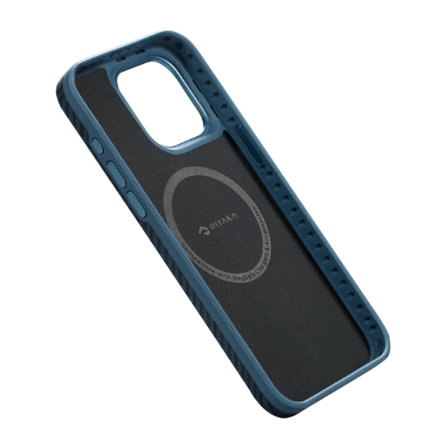 Чохол-накладка Pitaka MagEZ Case Pro 4 Twill 1500D Black/Blue для iPhone 15 Pro (KI1508PP) - зображення 9