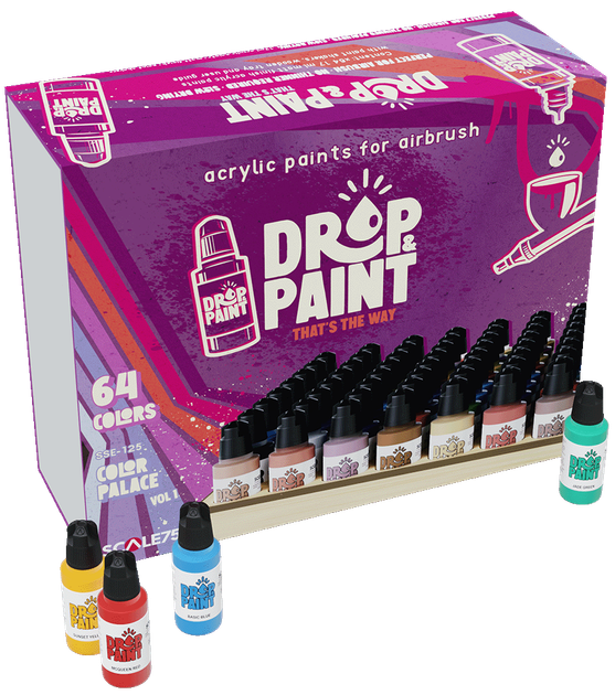 Zestaw farb do aerografu Scale75 Drop Paint Color Palace Vol 1 64 szt x 17 ml (8435635306968) - obraz 1