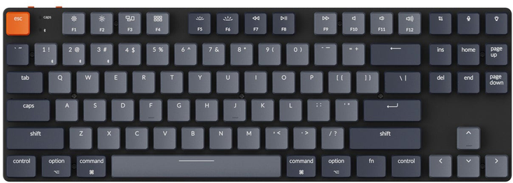Клавиатура беспроводная Keychron K1SE Gateron Blue Low Profile White Led Eng/Ukr Bluetooth/USB Black (K1SEA2_KEYCHRON) - изображение 1