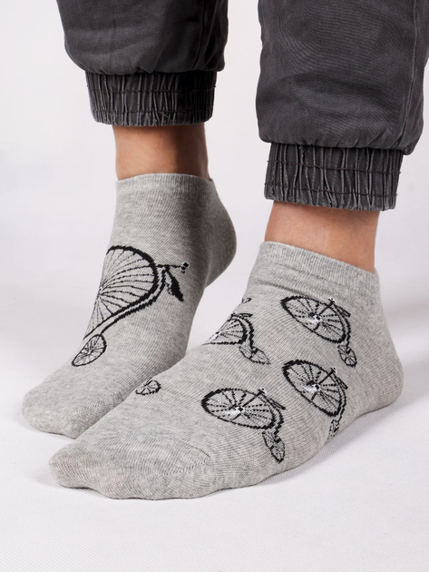 Skarpety damskie krótkie YOCLUB Funny Cotton Socks 35-38 Szare (5904921661942) - obraz 1