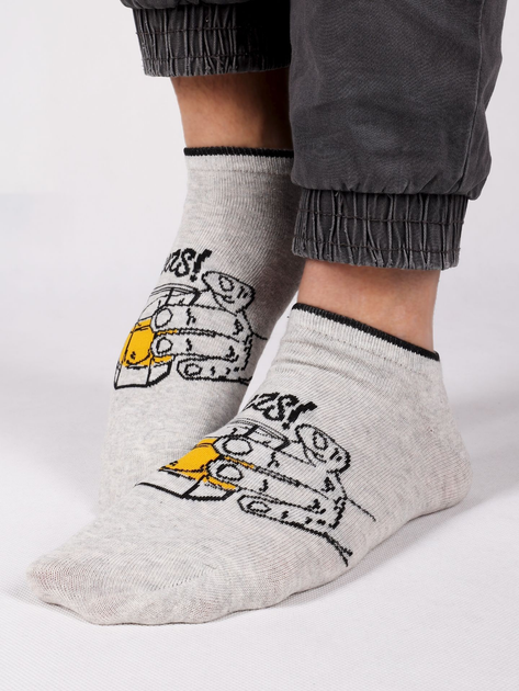 Шкарпетки чоловічі короткі бавовняні YOCLUB Funny Cotton Socks 35-38 Сірі (5904921661973) - зображення 1