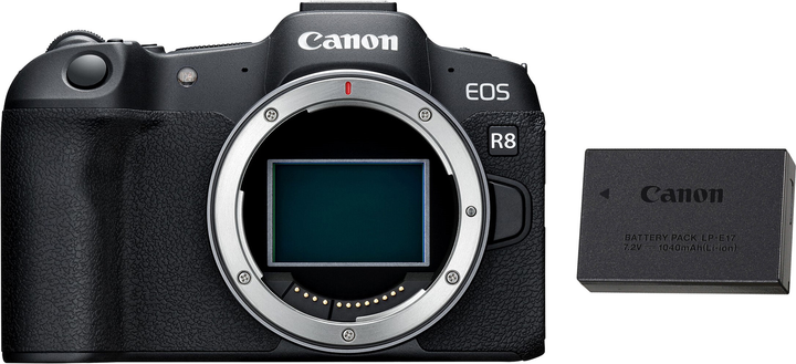 Комплект Фотоаппарат Canon EOS R8 Body Black + Аккумулятор
