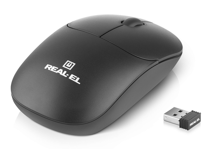 Мышка REAL-EL RM-311W, беспроводная, черная - изображение 2