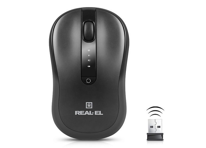Мышка REAL-EL RM-450W (беспроводная Bluetooth/2.4 ГГц, с аккумулятором и мультиподключением) - изображение 2