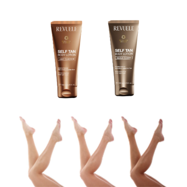 Лосьон для автозагара тела темный Revuele Salf Tan Body Lotion Medium To Dark 200 мл - изображение 3