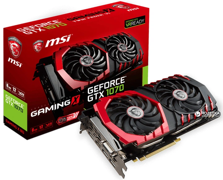 GEFORCE GTX1070 単品 Видеокарта MSI PCI-Ex GeForce GTX 1070 Gaming X 8GB GDDR5 (256bit