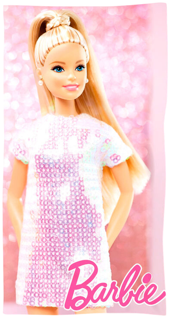 Ręcznik plażowy Mattel Barbie 70 x 140 cm Różowy (8435631342038) - obraz 1