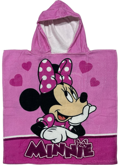 Рушник-пончо Disney Minnie Бавовняний 55 x 100 см (8435631344629) - зображення 1