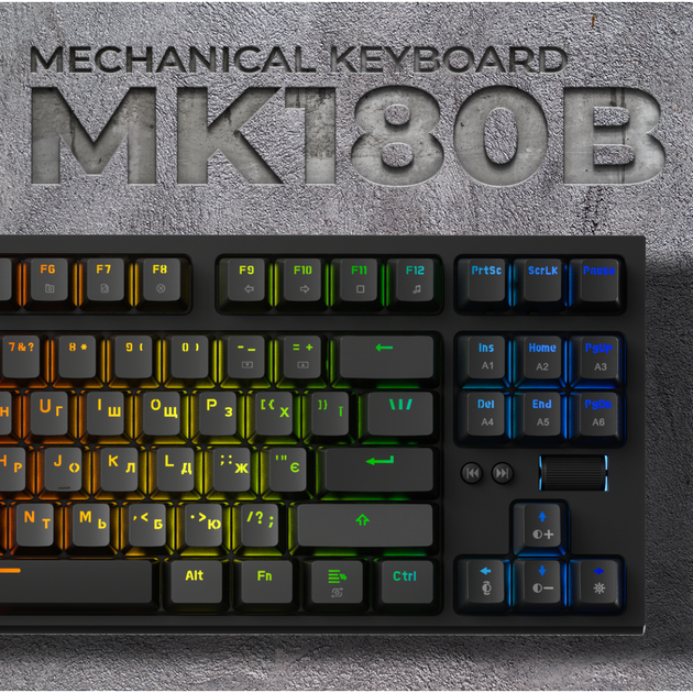 Клавіатура GamePro MK180B Hot-Swap Red Swich RGB USB UA Black (MK180B) - зображення 12