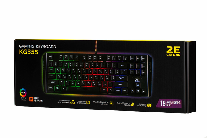 Клавиатура проводная 2E Gaming 2E-KG355UBK LED USB мембранная - изображение 6