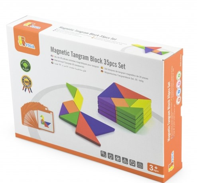 Układanka drewniana Viga Magnetic Tangram Block 35 elementów (6934510506438) - obraz 8