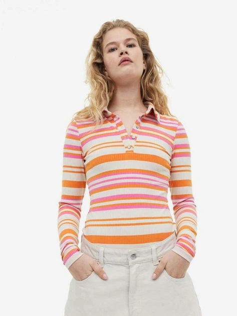 Боди-лонгслив женские H&M 061124114 XS Кремовый/Полосы (6666000334206) - Фото 1 Боди-лонгслив женские H&M 061124114 XS Кремовый/Полосы (6666000334206) - изображение 1