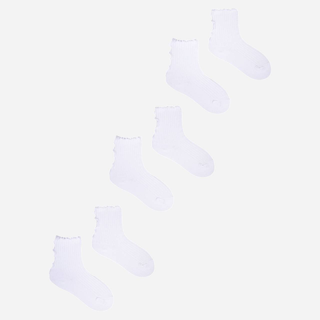 Zestaw skarpet 3 pary dziecięcy Yoclub Socks With Frill 3-Pack 23-26 Biały (5904921660341) - obraz 1