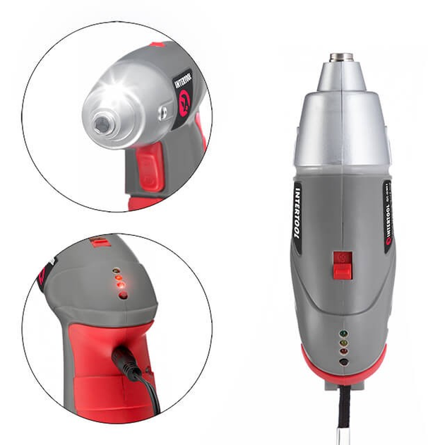 Отвертка аккумуляторная INTERTOOL DT-0301 3.6V, NiCd, кейс+насадки - изображение 5