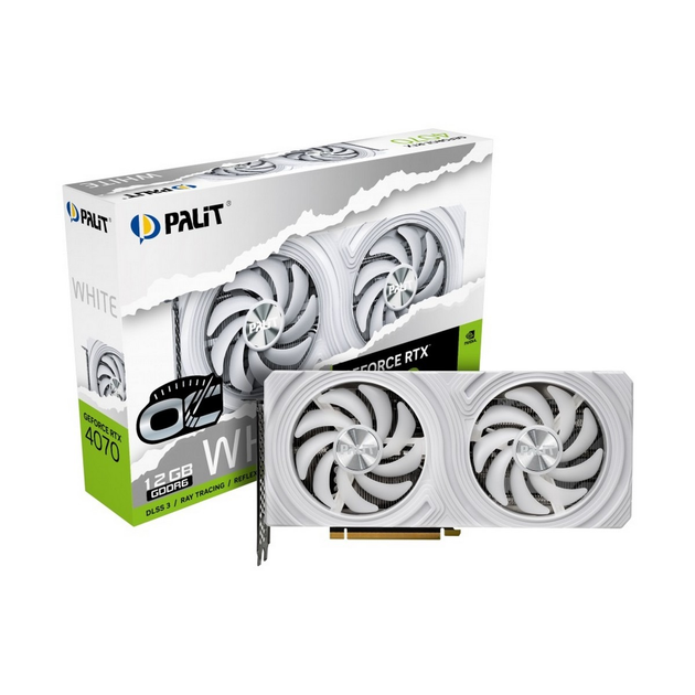 Видеокарта GF RTX 4070 12GB GDDR6 White OC Palit (NE64070S19K9-1048L) - изображение 1
