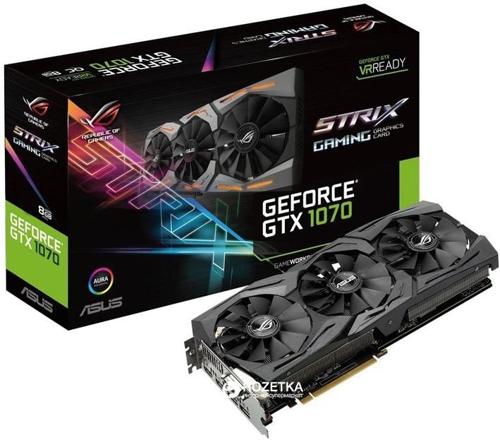 Видеокарта Asus PCI-Ex GeForce GTX 1070 ROG Strix 8GB GDDR5