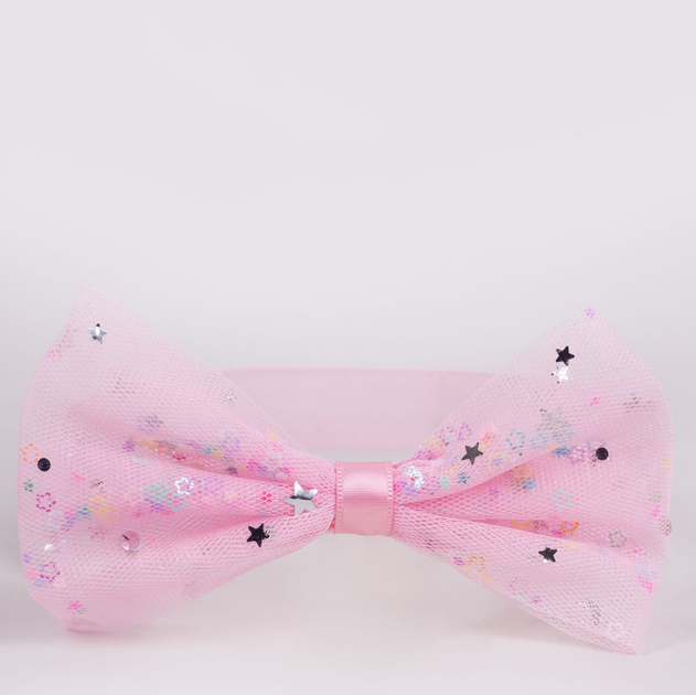 Opaska na głowę dziecięca dla dziewczynki Yo Club Girl's Headband With Bow 42-48 Różowa (5904921668750) - obraz 1