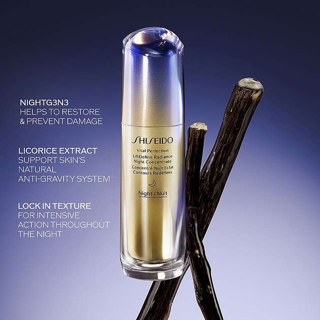 Ночной концентрат Shiseido Vital Perfection LiftDefine Radiance Night Concentrate 80ml - изображение 3