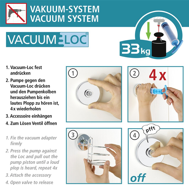 Półka łazienkowa Wenko Bari Vacuum-Loc Narożna Czarna (4008838345733) - obraz 5