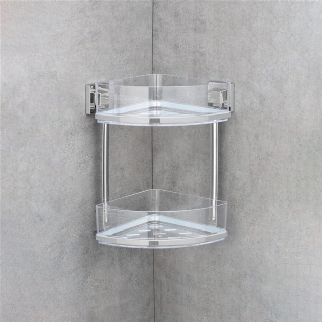 Półka łazienkowa Wenko Quadro Vacuum-Loc Narożna 2 poziomy (4008838198209) - obraz 3