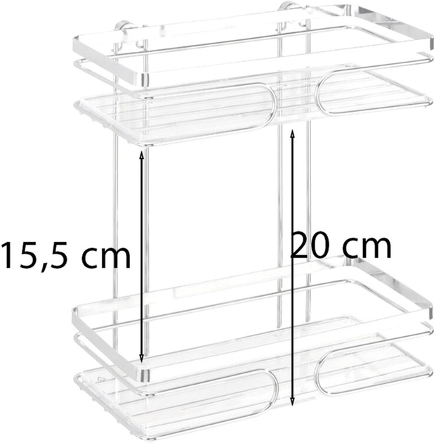 Półka łazienkowa Wenko Premium 2 poziomy Stal nierdzewna (4008838204108) - obraz 5