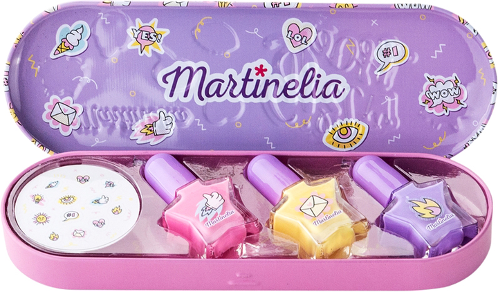 Zestaw kosmetyków dla dzieci Martinelia Super Girl Nail Polish and Stickers Tin Box (8436609390341) - obraz 1