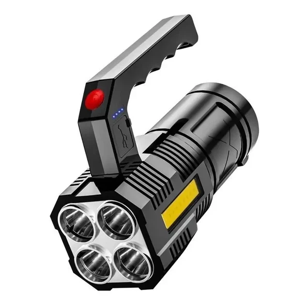 Фонарь ручной BL-X508 прожекторный аккумуляторный 1200 мА·ч USB с боковым COB-светом водонепроницаемый Черный - изображение 9