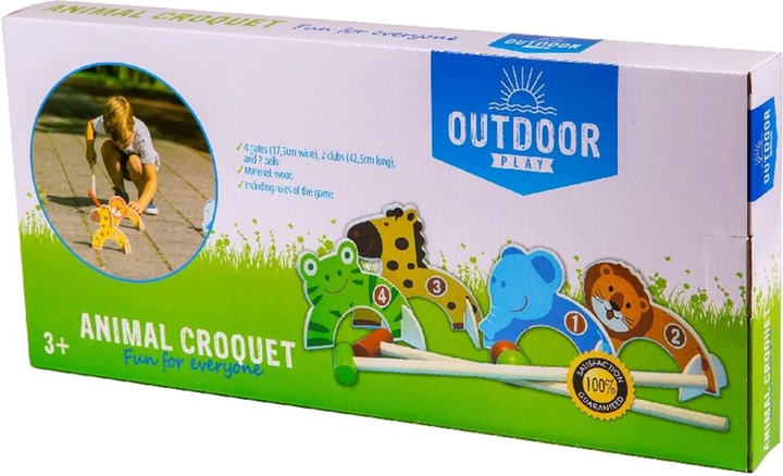 Zestaw do zabawy Outdoor Play Krokiet Zwierzęta drewniany (8712051220239) - obraz 4