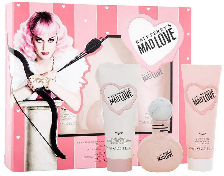 Zestaw prezentowy damski Katy Perry Mad Love Woda perfumowana 50 ml + Balsam do ciała 75 ml + Żel pod prysznic 75 ml (3614224021986) - obraz 1