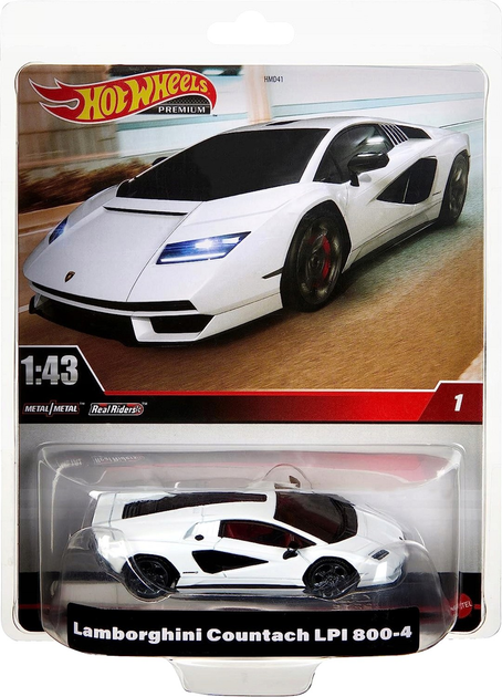 Zabawka Mattel Hot Wheels Premium Lamborghini Countach Rael Riders 1:43 Biała (194735124817) - obraz 6