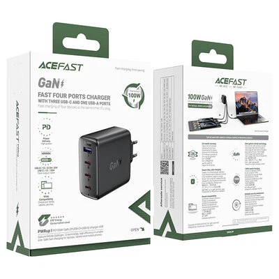 Сетевое зарядное устройство ACEFAST A94 100 W Черный - Фото 5 Сетевое зарядное устройство ACEFAST A94 100 W Черный - изображение 5