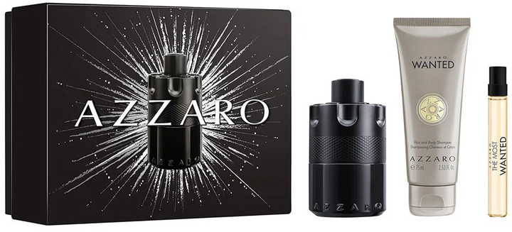 Zestaw męski Azzaro The Most Wanted Intense Woda perfumowana 100 ml + Miniaturka Woda perfumowana 10 ml + Żel pod prysznic 75 ml (3614274306231) - obraz 1