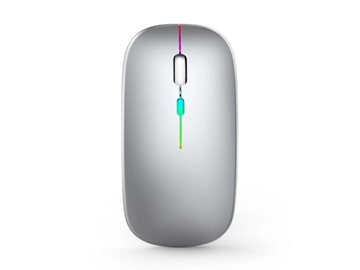 Бездротова RGB мишка PANTXIKE з Bluetooth 5.0, 1600 DPI та вбудованим акумулятором (сріблястий) - зображення 3