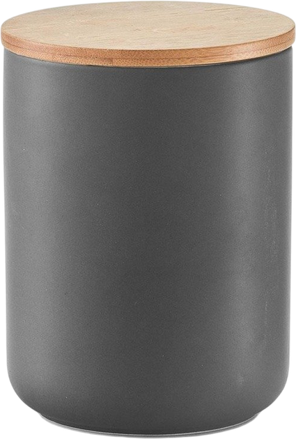 Pojemnik Zeller Anthracite ceramiczny z bambusową pokrywką 1150 ml (4003368198279) - obraz 1