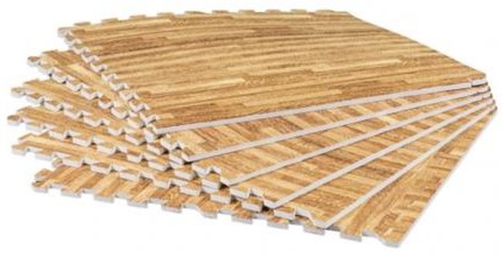 Zestaw mat ochronnych Gorilla Sports 60 x 60 x 1.2 cm 6 + 12 szt Bright Wood (4260438733451) - obraz 1