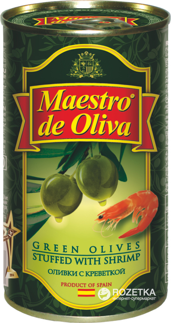 Оливки зелені з креветкою Maestro de Oliva 300 г (8436024290073) - зображення 1