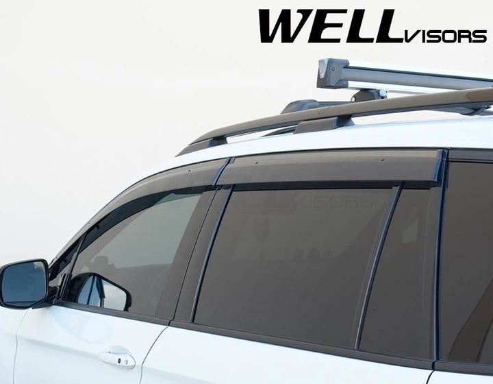 Дефлекторы окон Wellvisors с черным хромированным молдингом передние и задние Honda Passport 2022-2023 4 шт (3-847HD043) - изображение 8