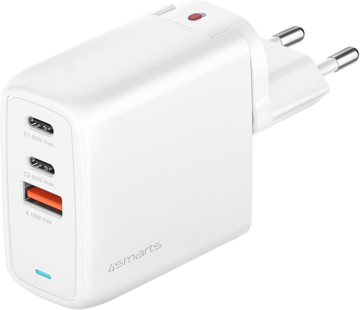 Ładowarka 4smarts GaN Flex 65W 2 USB-C+1 USB-A White (4252011903863) - obraz 1