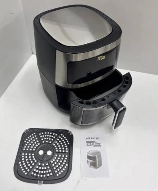 Аерогриль Z.e.p line ZP-111 4000W аерофрітюрниця безмасляна для приготування без олії з регулюванням температури 7 л чорна з сірим - зображення 4