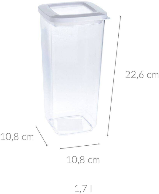 Контейнер для сыпучих продуктов Excellent Houseware прозрачный 1.7 л (8720573137034) - изображение 2
