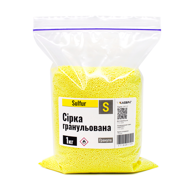 Сірка гранульована Klebrig 1кг СІР.П-Г-1 - Фото 1 Сірка гранульована Klebrig 1кг СІР.П-Г-1 - изображение 1