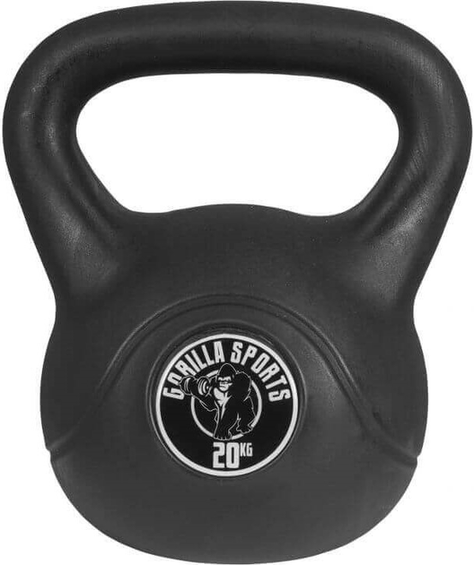 Kettlebell Gorilla Sports winylowy 20 kg (4260200841728) - obraz 1