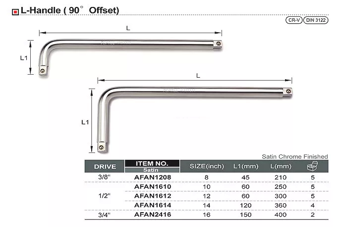 Вороток Г-образный 1/2" 360х120 мм TOPTUL AFAN1614 - изображение 2