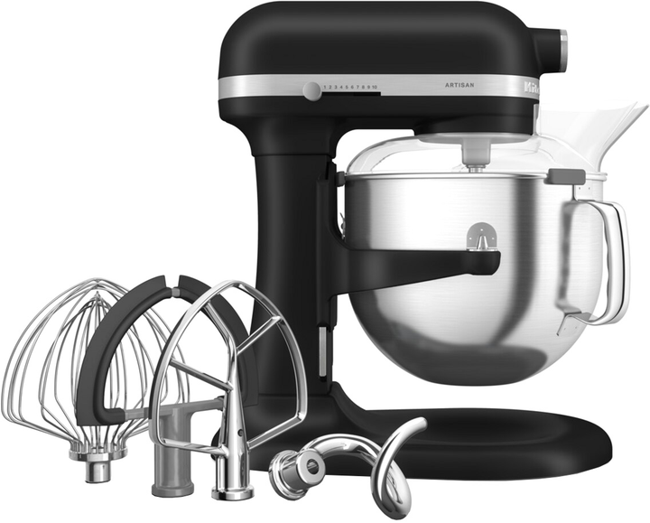 Robot kuchenny KitchenAid Artisan 5KSM70SHXEBM z podnoszoną misą, czarny matowy - obraz 1