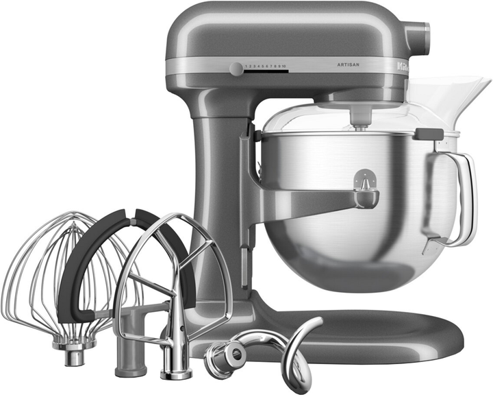 Robot kuchenny KitchenAid Artisan 5KSM70SHXEMS z podnoszoną misą, srebrny medalion - obraz 1