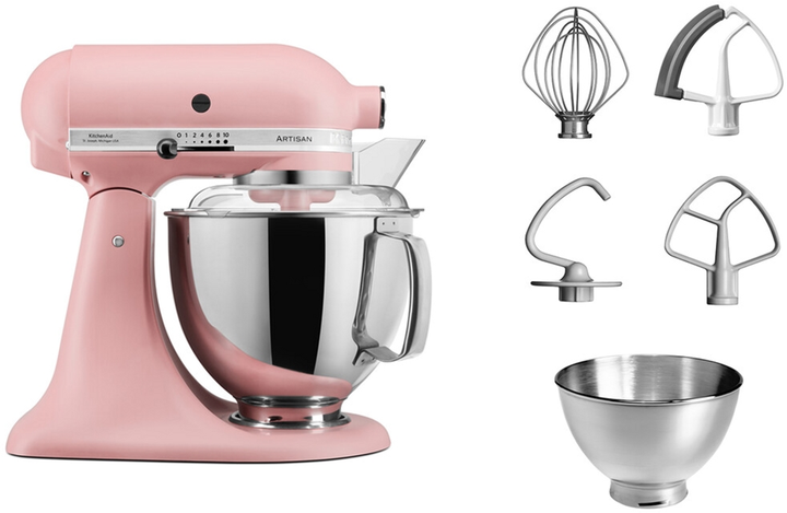 Кухонна машина KitchenAid Artisan 5KSM175PSEDR з відкидним блоком, колір суха троянда - зображення 2