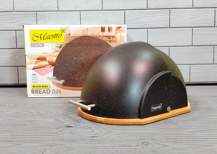 Хлебница деревянная с пластиковой крышкой Maestro (MR-1678G-BLACK) - изображение 7