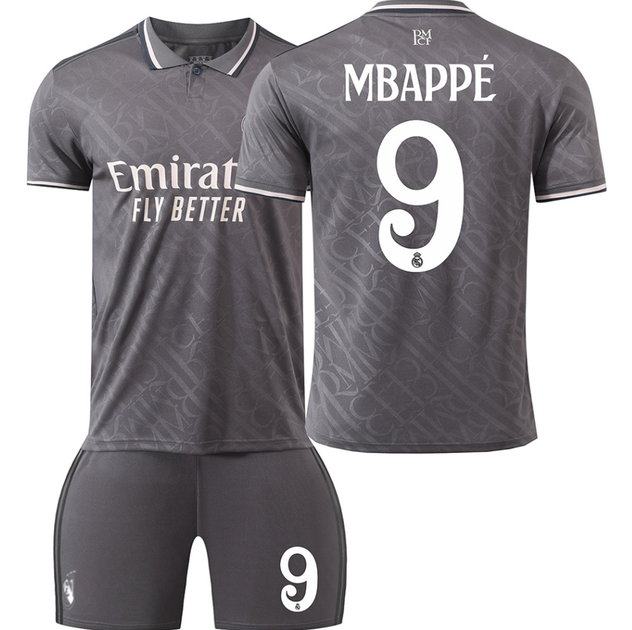 Форма футбольна дитяча Mbappe (Мбапе) 9 real Madrid (Реал Мадрид) 24/25, р. 26 зріст 140-150см. сіра - изображение 2