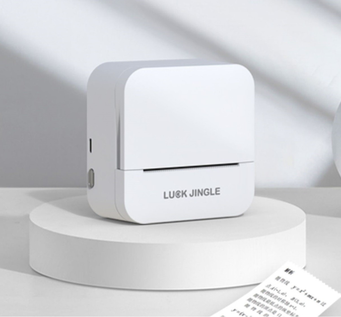 Портативний принтер bluetooth, кишеньковий термопринтер Luck Jingle А6 Білий - зображення 4